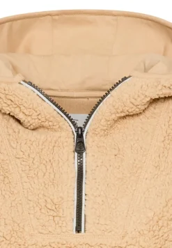 Kapuzenpullover aus Teddyfleece caramel