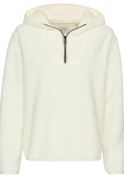 Kapuzenpullover aus Teddyfleece milk white