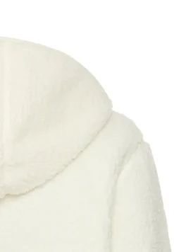 Kapuzenpullover aus Teddyfleece milk white
