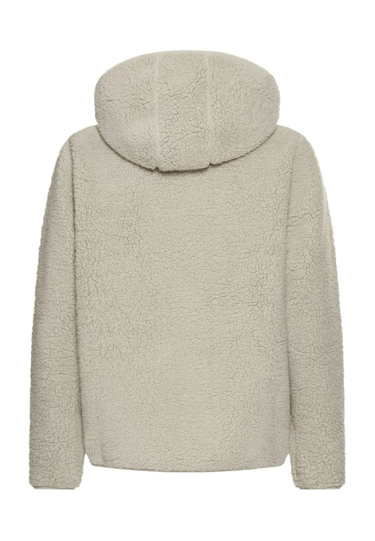 Kapuzenpullover aus Teddyfleece eukalyptus
