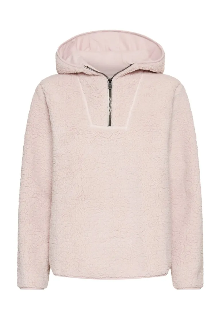 Kapuzenpullover aus Teddyfleece mauve pink