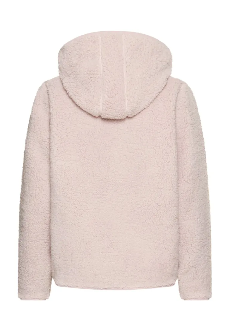 Kapuzenpullover aus Teddyfleece mauve pink