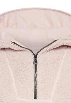 Kapuzenpullover aus Teddyfleece mauve pink