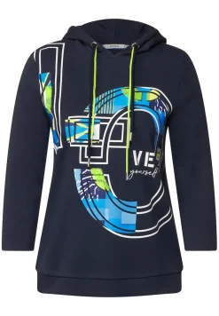 Kapuzenshirt mit Frontprint deep blue