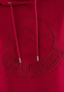 Kapuzenshirt mit Stickerei beaujolais red