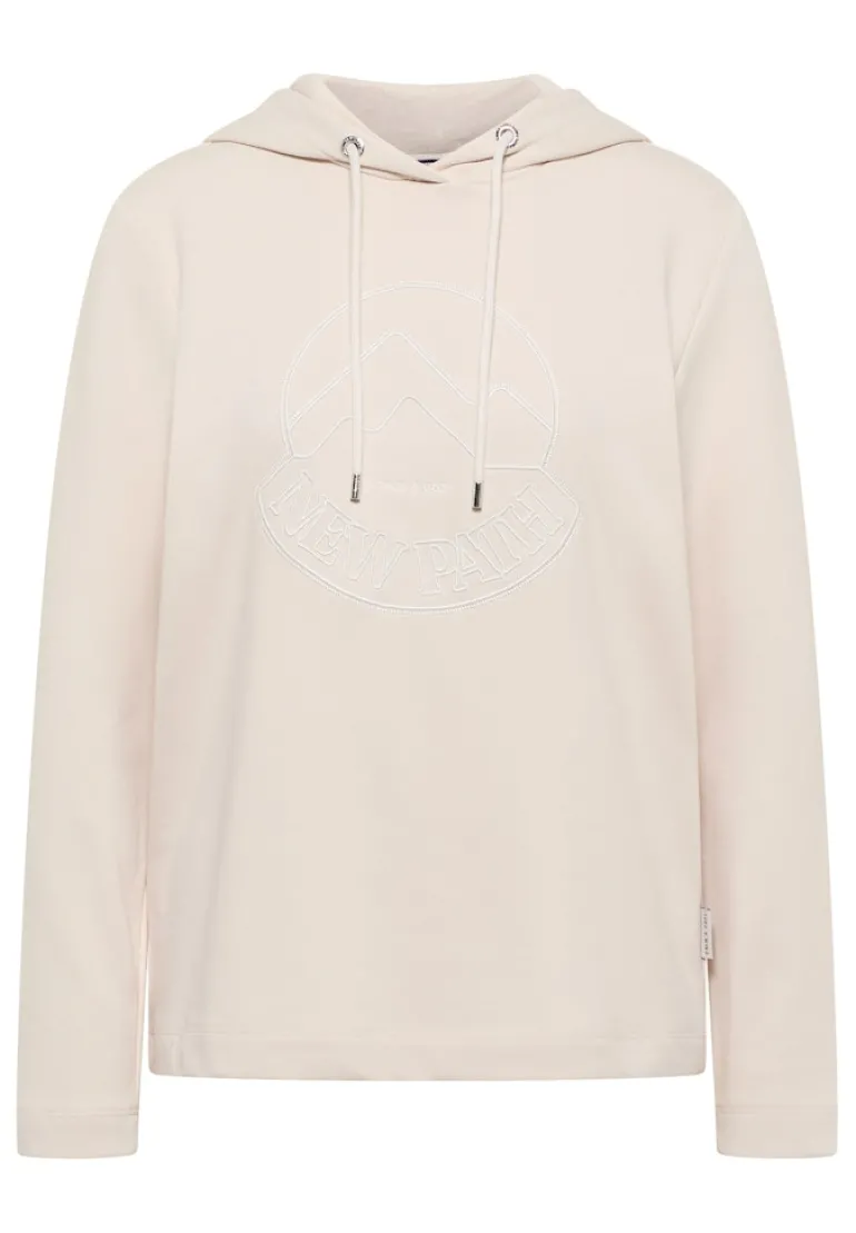 Kapuzenshirt mit Stickerei light greige