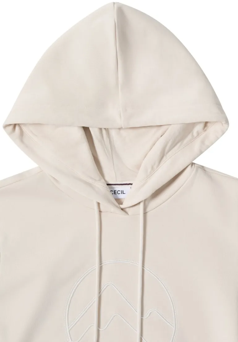 Kapuzenshirt mit Stickerei light greige