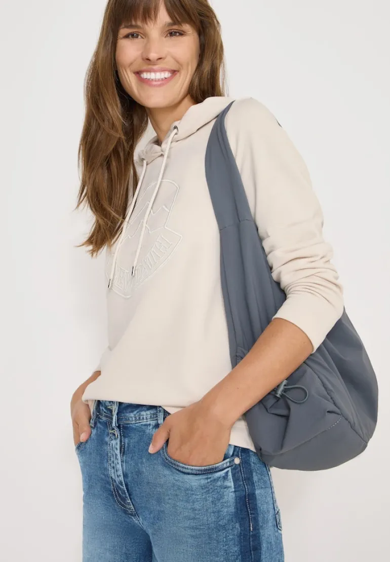 Kapuzenshirt mit Stickerei light greige