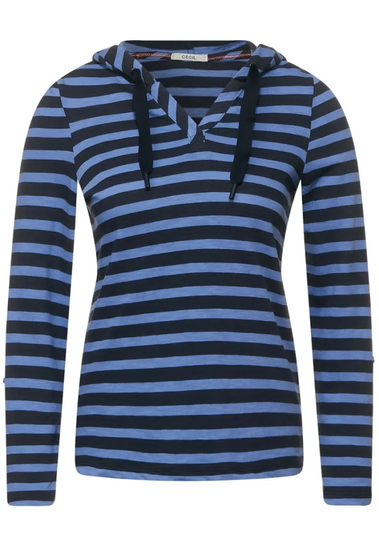 Kapuzenshirt mit Streifen deep blue