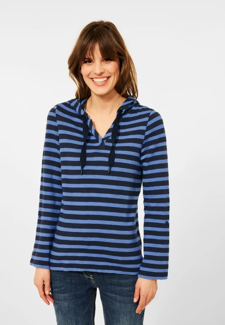 Kapuzenshirt mit Streifen deep blue