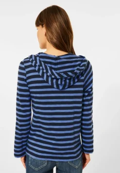 Kapuzenshirt mit Streifen deep blue