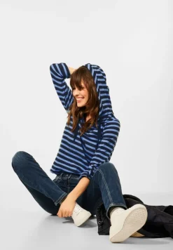Kapuzenshirt mit Streifen deep blue