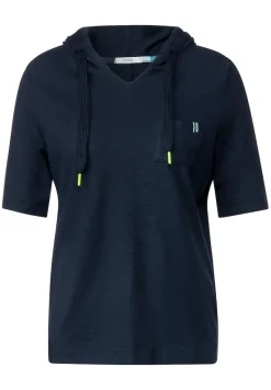 Kapuzenshirt mit Struktur deep blue