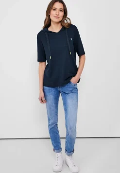 Kapuzenshirt mit Struktur deep blue