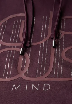 Kapuzenshirt mit Wording mulberry red