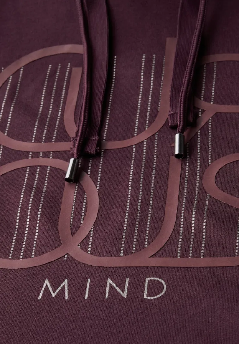 Kapuzenshirt mit Wording mulberry red