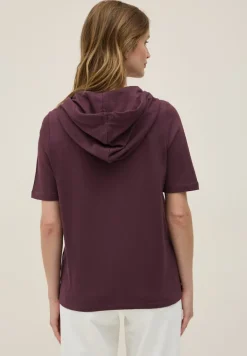 Kapuzenshirt mit Wording mulberry red