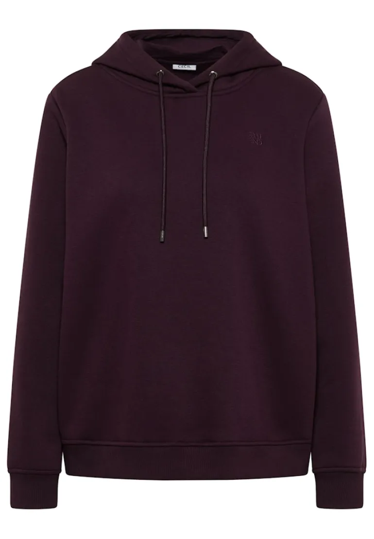 Kapuzen Sweatshirt eggplant red