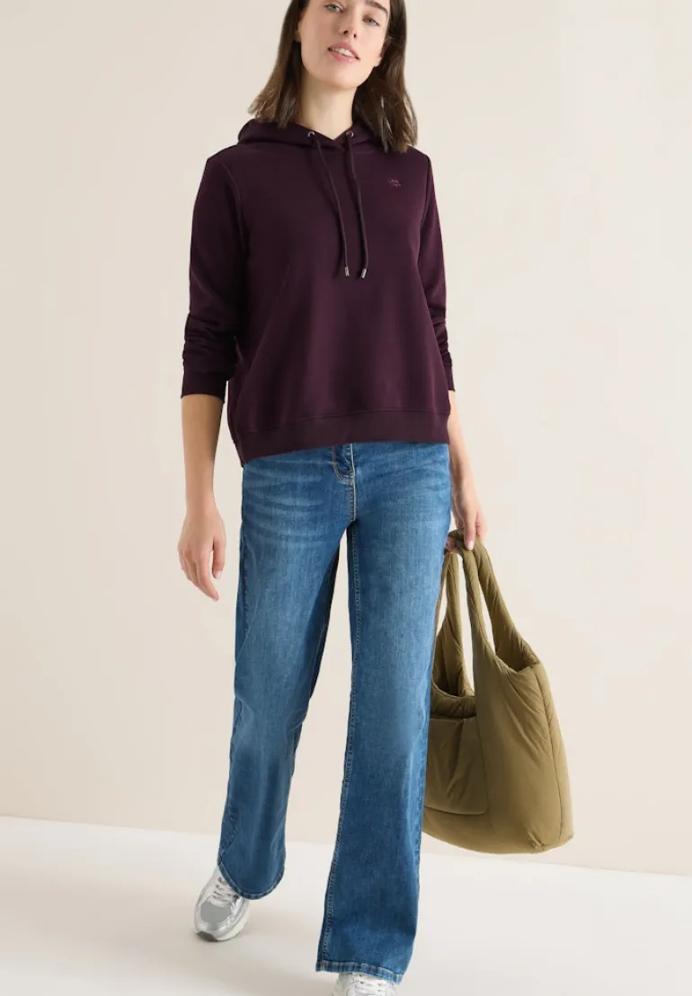 Kapuzen Sweatshirt eggplant red