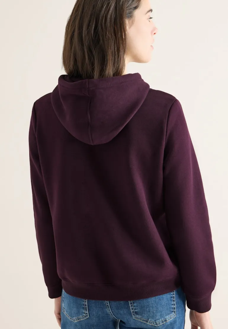 Kapuzen Sweatshirt eggplant red