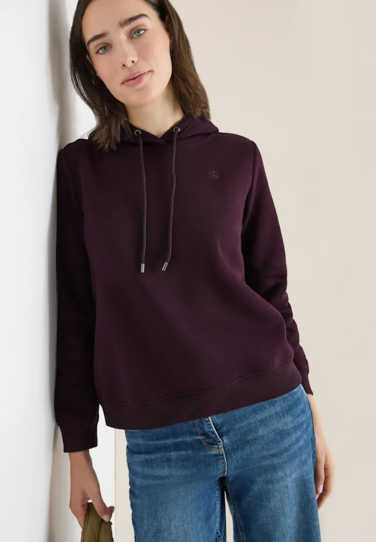 Kapuzen Sweatshirt eggplant red
