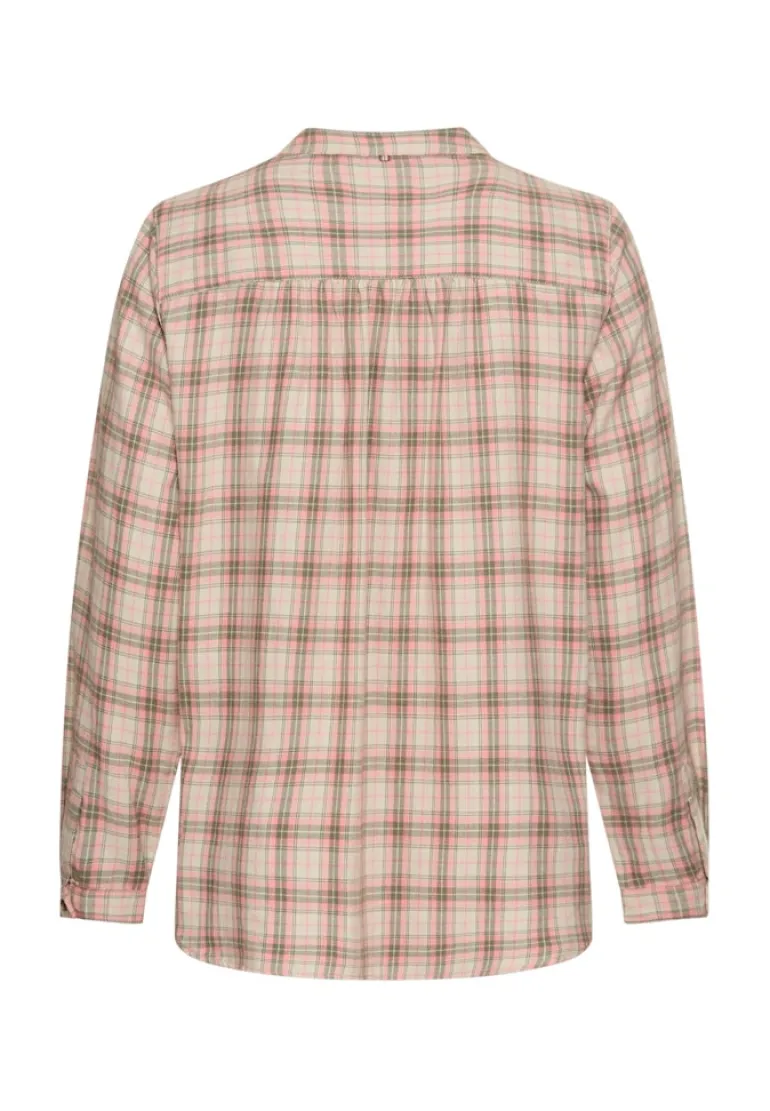Karobluse aus Baumwollmix mauve pink check