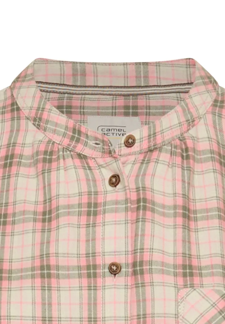 Karobluse aus Baumwollmix mauve pink check