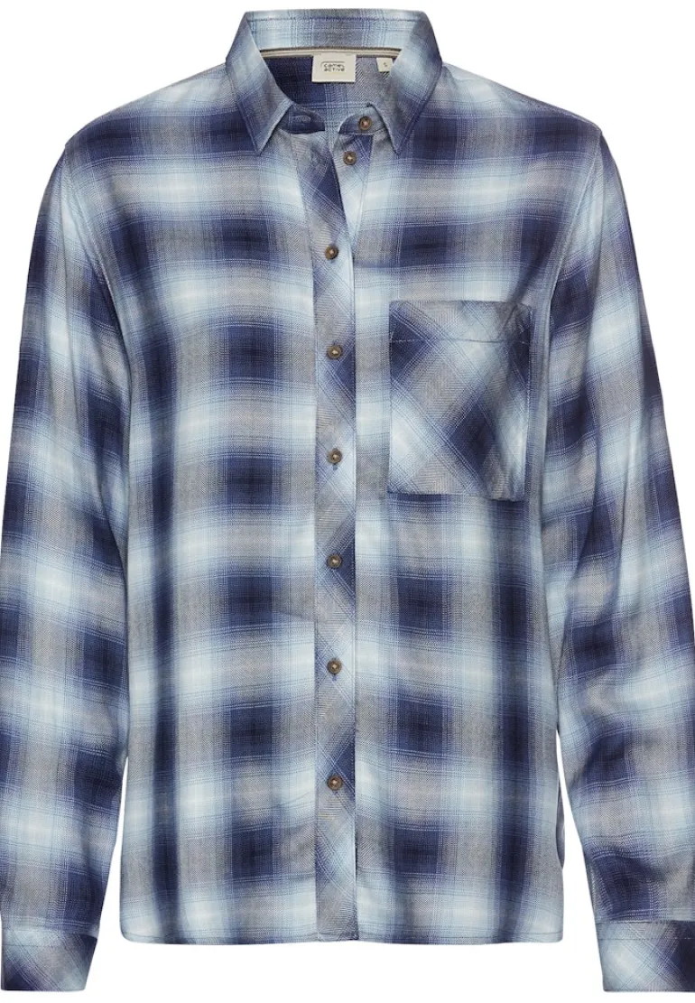 Karobluse aus reiner Viskose blue check