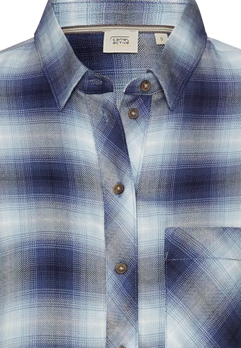 Karobluse aus reiner Viskose blue check