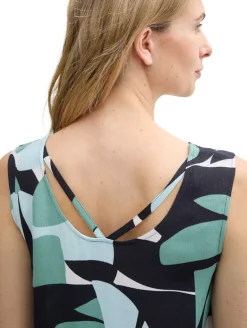 Kleid aus Viskose green dots and shapes design