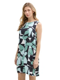 Kleid aus Viskose green dots and shapes design