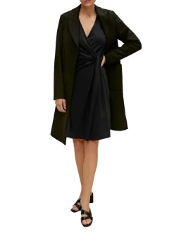 Kleid in Wickeloptik schwarz