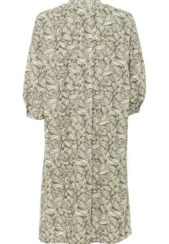 Kleid mit Allover-Print aus Baumwolle aop leaf print