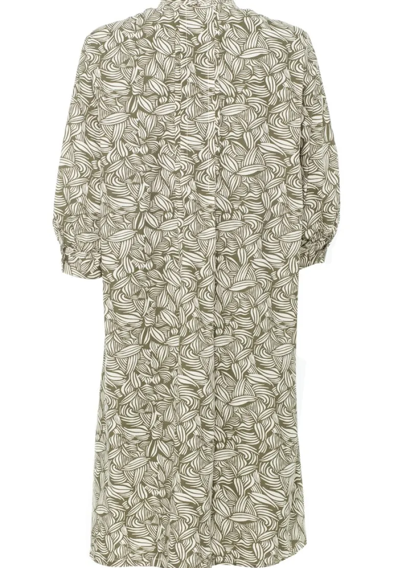 Kleid mit Allover-Print aus Baumwolle aop leaf print