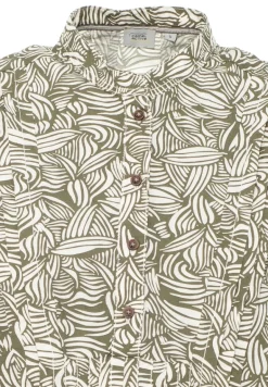 Kleid mit Allover-Print aus Baumwolle aop leaf print