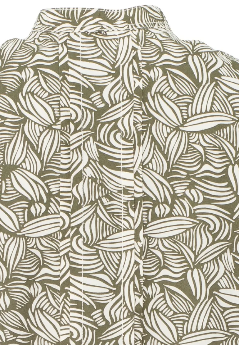 Kleid mit Allover-Print aus Baumwolle aop leaf print