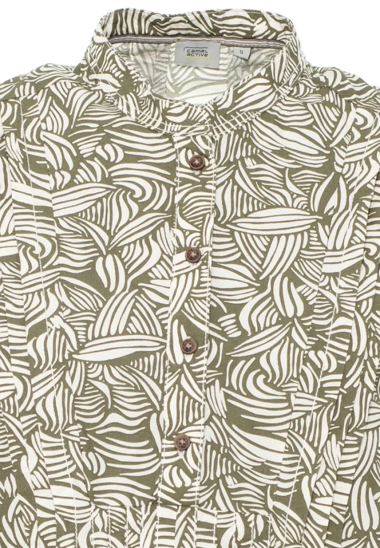Kleid mit Allover-Print aus Baumwolle aop leaf print