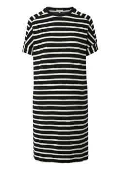 Kleid mit Ringelmuster schwarz