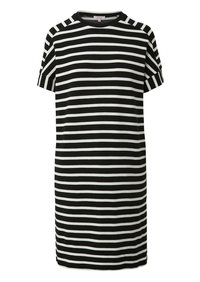 Kleid mit Ringelmuster schwarz