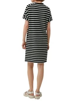 Kleid mit Ringelmuster schwarz