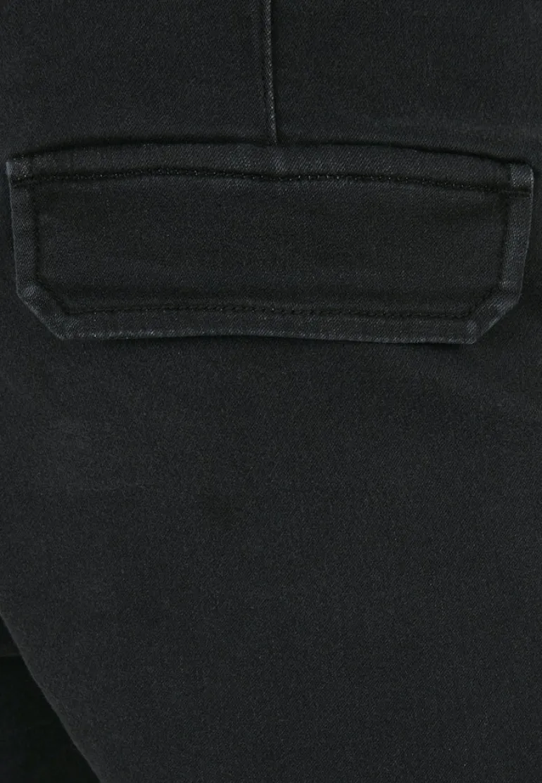 Knitted Cargo Jogging Pants black