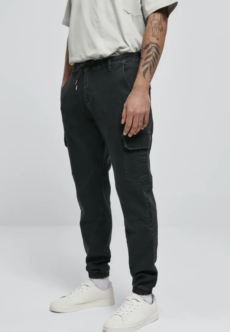 Knitted Cargo Jogging Pants black