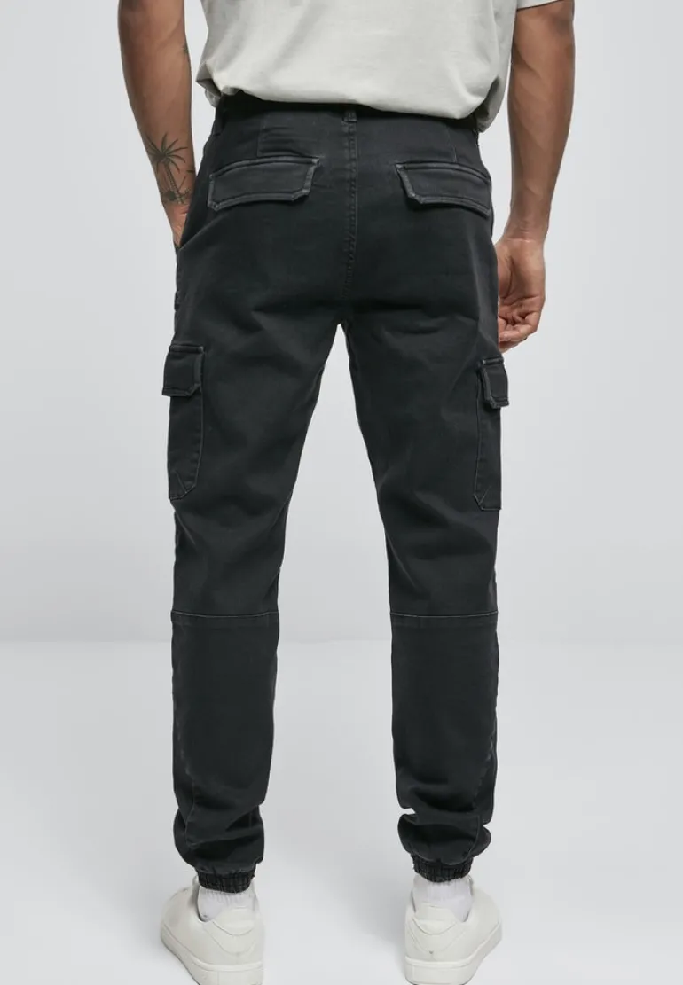 Knitted Cargo Jogging Pants black