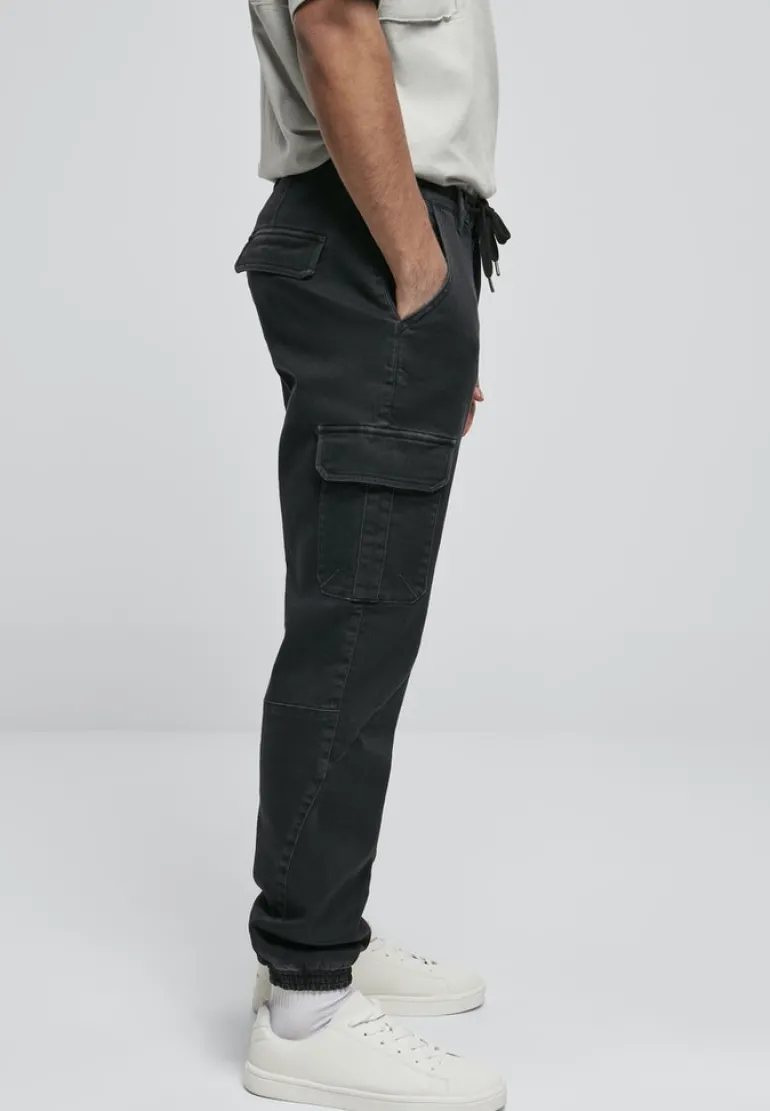 Knitted Cargo Jogging Pants black