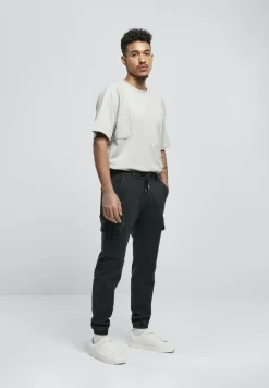 Knitted Cargo Jogging Pants black