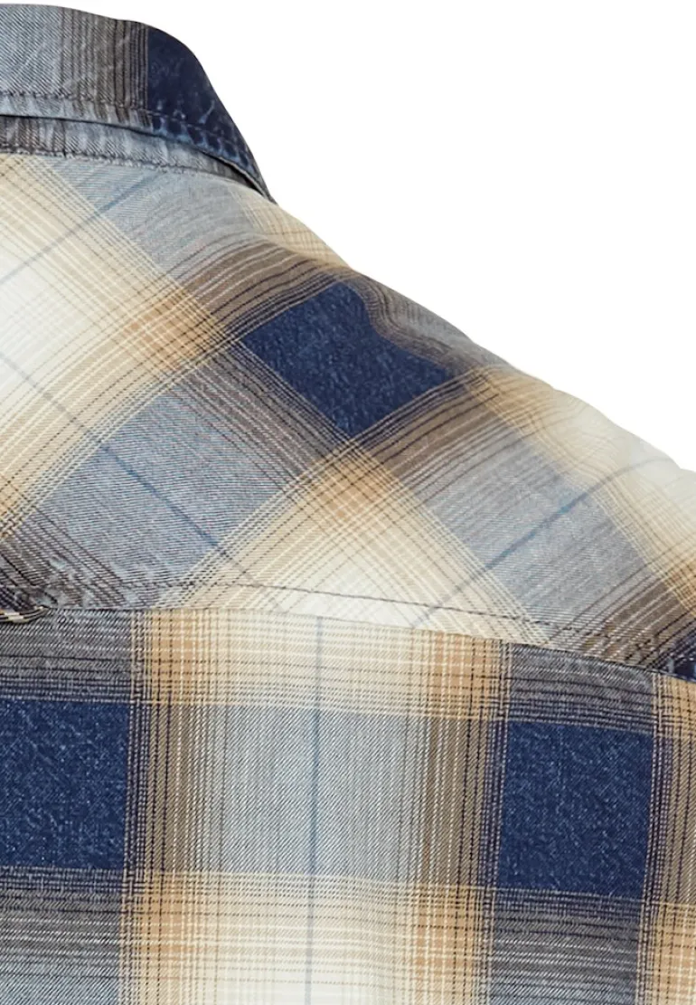 Kurzarmhemd mit Karomuster dark navy