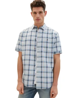 Kurzarmhemd mit Karomuster light blue multicolor check