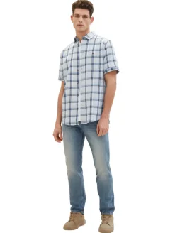 Kurzarmhemd mit Karomuster light blue multicolor check