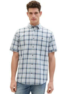 Kurzarmhemd mit Karomuster light blue multicolor check