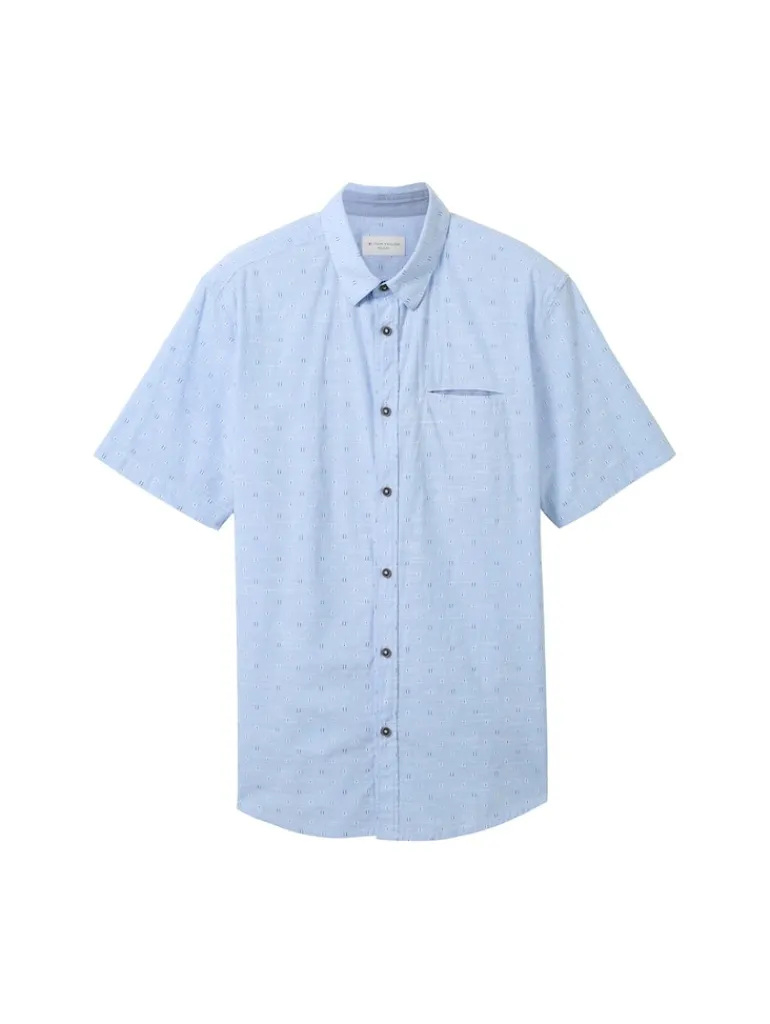 Kurzarmhemd mit Print light blue stripe design